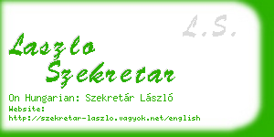 laszlo szekretar business card